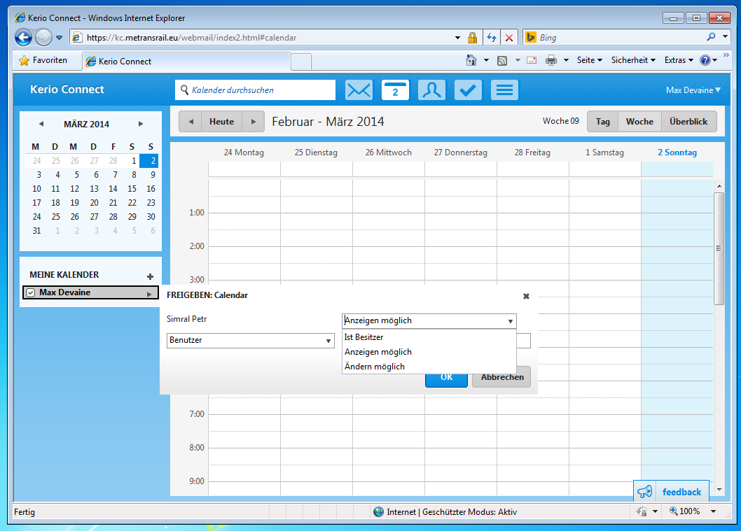 Configuring Calendar Sharing